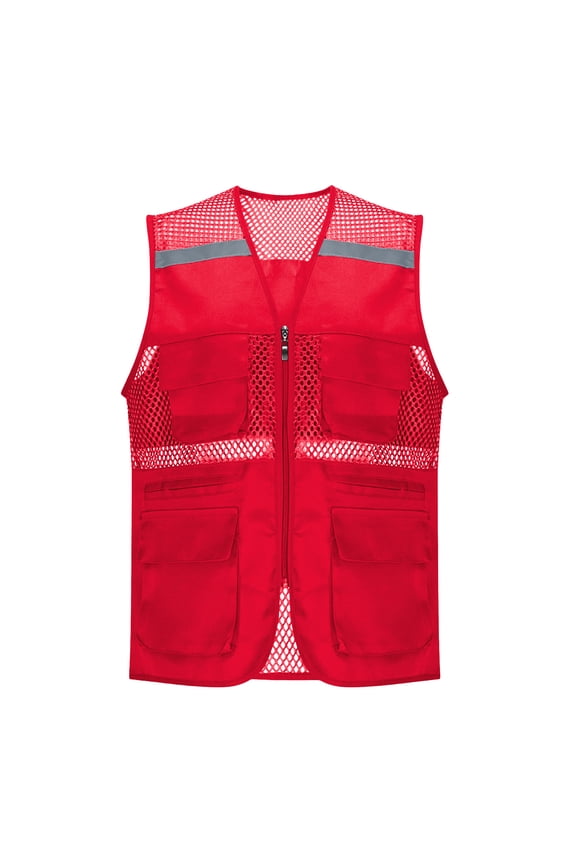 Women's Vest with Zipper Pocekts Plus Size Lightweight Softshell Sleeveless Jacket Travel Hiking Golf Running Vest Red 3XL