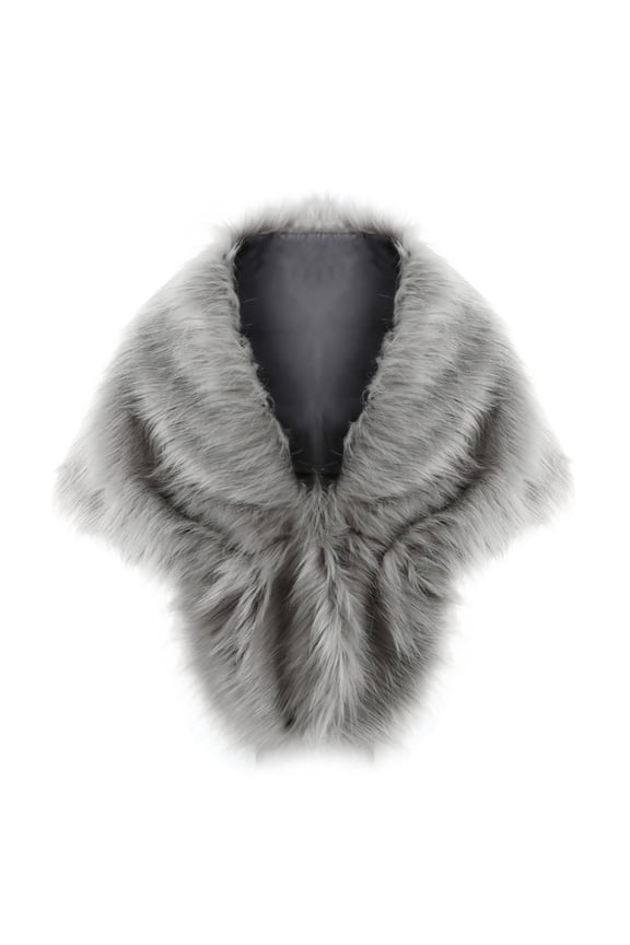 Womens Bridal Evening Wraps Faux Fur Stole Winter Scarves Fur Capes for Weddings