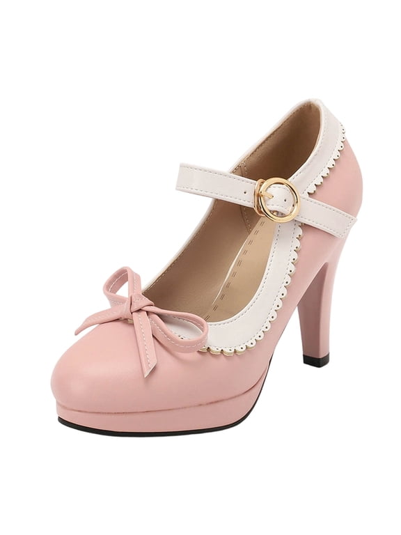 Womens Cute Platform Shoes Mary Jane High Heels Ankle Strap Pumps