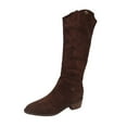 thumbnail image 1 of QQAMB Womens Knee High Boots Pointed Toe Suede Boots Chunky Heel Faux Slouchy Shoes, 1 of 7