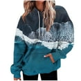 thumbnail image 1 of QQAMB Womens Oversized Hoodies Tie Dye Hooded Sweatshirts Casual Comfy Sweater Pullover Fall Winter Outfits with Pockets Navy L, 1 of 5