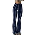 thumbnail image 1 of QQAMB Womens Yoga Pants High Elastic Waisted Flare Legging Printed Tummy Control Pants Seamless Workout Trousers Dark Blue L, 1 of 2