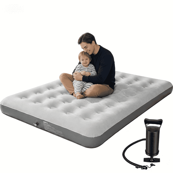 QQS Portable Air Mattress with Hand Pump,Full Size