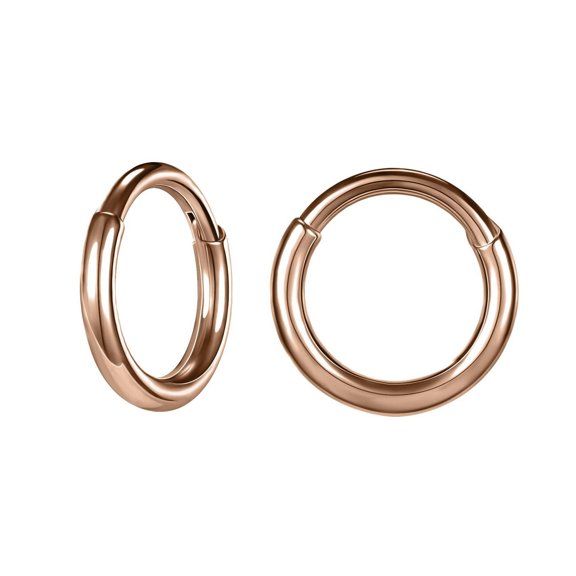 QQTDFG 1/4 Pcs 16g Stainless Steel Nose Rings Hoop Clicker Septum Ring Tragus Piercing-Rose gold-1pc