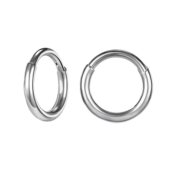 QQTDFG 1/4 Pcs 16g Stainless Steel Nose Rings Hoop Clicker Septum Ring Tragus Piercing-Silver-1pc