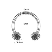 QQTDFG 1/7 Pcs Stainless Steel Nose Rings Dragon Claw Cartilage Earring Septum Piercing-Black-1pc