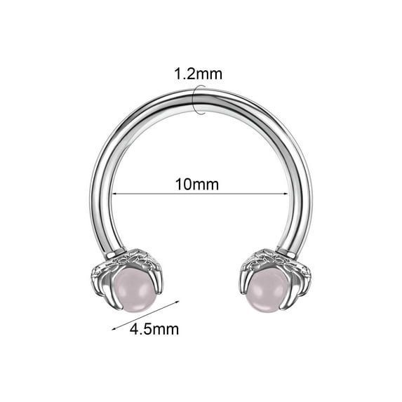 QQTDFG 1/7 Pcs Stainless Steel Nose Rings Dragon Claw Cartilage Earring Septum Piercing-Pink-1pc