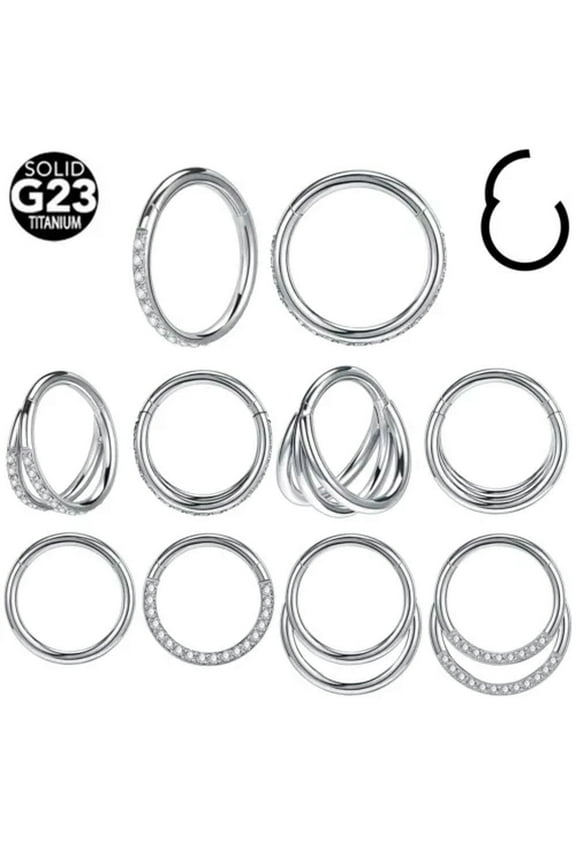 1 PC G23 Titanium Nose Rings CZ Septum Piercings 16G Ear Helix Tragus Piercing-Style 1 (6mm)