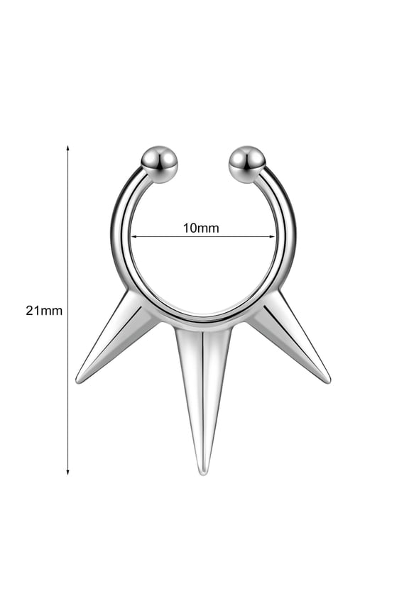 1 PC Stainless Steel Nose Cuff Non Piercing Nose Ring Faux Septum Punk Jewelry-Style 2