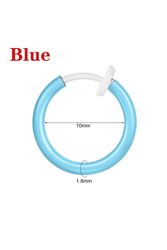 1 Pair Copper Clip on Earrings Night Glow Cartilage Helix Conch Earrings Jewelry-Blue
