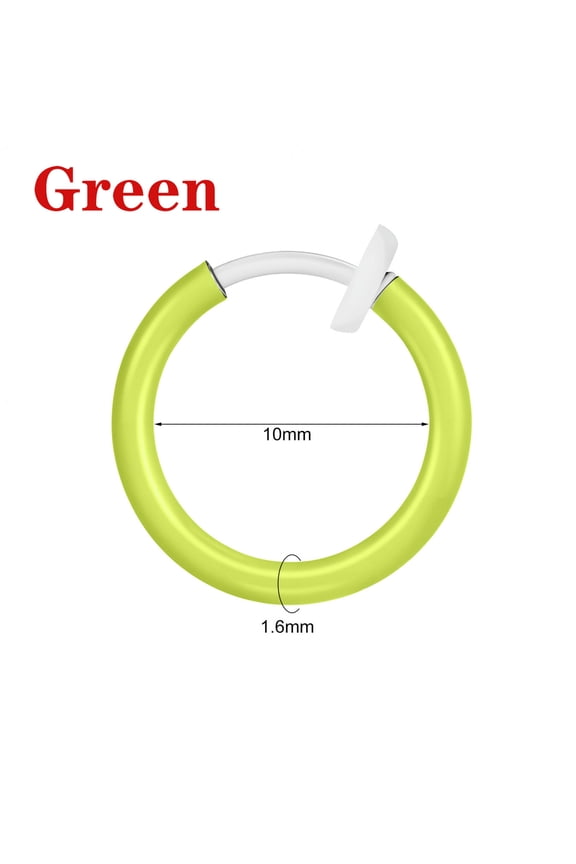 1 Pair Copper Clip on Earrings Night Glow Cartilage Helix Conch Earrings Jewelry-Green