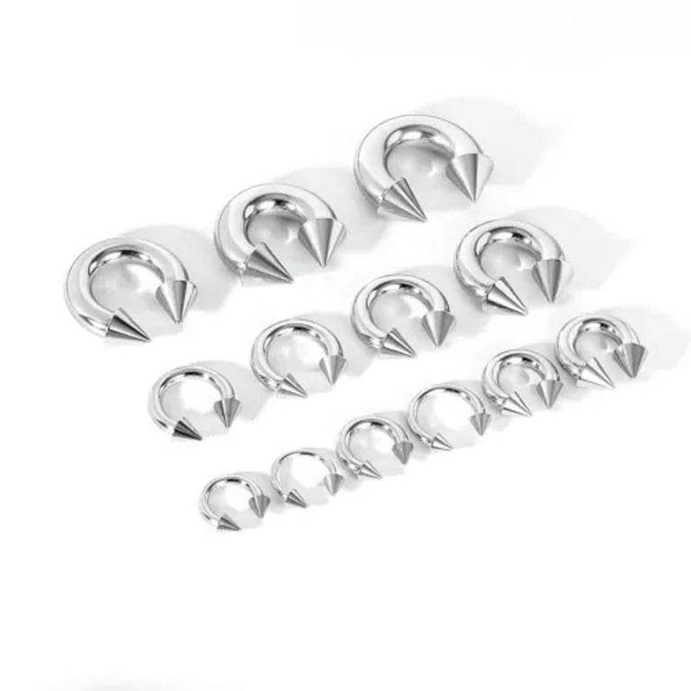 QQTDFG 1 Pair Large Gauge Surgical Steel Nose Septum Ring