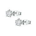 thumbnail image 1 of QQTDFG 1 Pair Stainless Steel Ear Stud Star CZ Stud Earring Helix Piercing Body Jewelry-White-8mm, 1 of 9