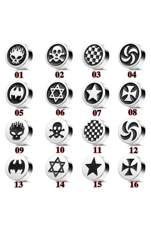 1 Pair Stainless Steel Magnetic Stud Earrings for Men Women Clip on Earrings-09