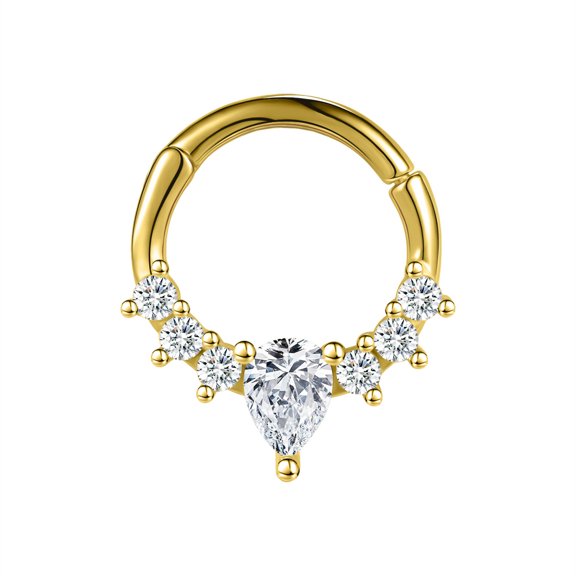 QQTDFG 1 Pc 925 Sterling Silver CZ Nose Septum Ring Hoop Gold Ear Helix Conch Piercing-Style 2