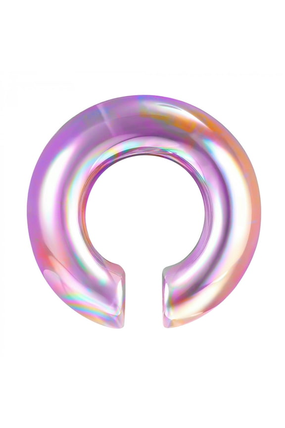 1 Pc Glass Ear Weight Hanger Ear Gauge Tunnel Stretcher Large Earring Jewelry-Pink-0g (8mm)