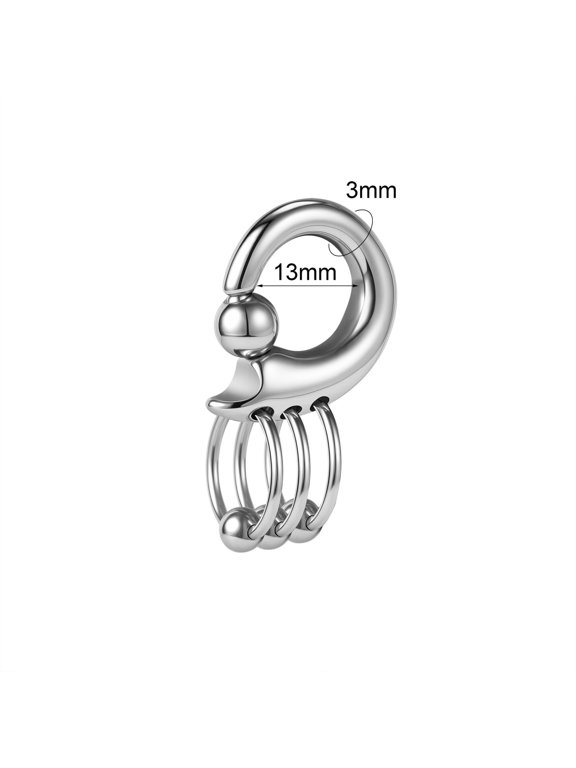 1 Pc Punk Surgical Steel Tunnel and Plug Spiral Earring Hoop Flesh Stretching-Style1-8g(3mm)
