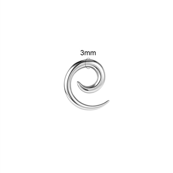 QQTDFG 1 Pc Punk Surgical Steel Tunnel and Plug Spiral Earring Hoop Flesh Stretching-Style2-8g(3mm)
