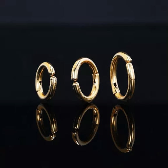 QQTDFG 1 Pc Stainless Steel Clip on Earrings Gold Fake Hoop Earring Cuff Earring-Silver-10mm