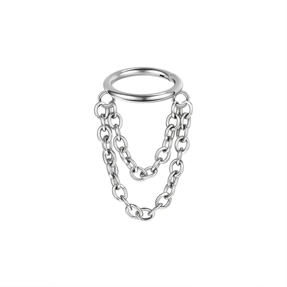 QQTDFG 1 Pc Stainless Steel Drop Dangle Earring Chain Pendant Cartilage Helix Piercing-Style 1-Silver