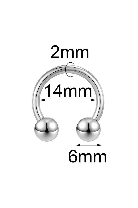 1 Pc Stainless Steel Horseshoe Nose Ring Large Size Septum Piercing Ear Piercing-12G