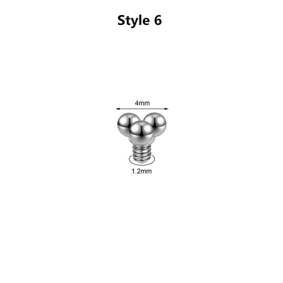 QQTDFG 1 Pc Stainless Steel Micro Dermal Anchor CZ Hide in Skin Diver Piercing Jewelry-Style 6