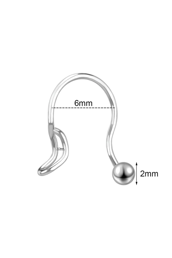 1 Pc Stainless Steel Nose Rings CZ Septum Piercing Skulls Helix Conch Earrings-1