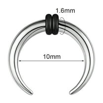 QQTDFG 1 Pc Stainless Steel Septum Piercing Buffalo Horseshoes Nose Rings with O-Rings-1.6*10mm
