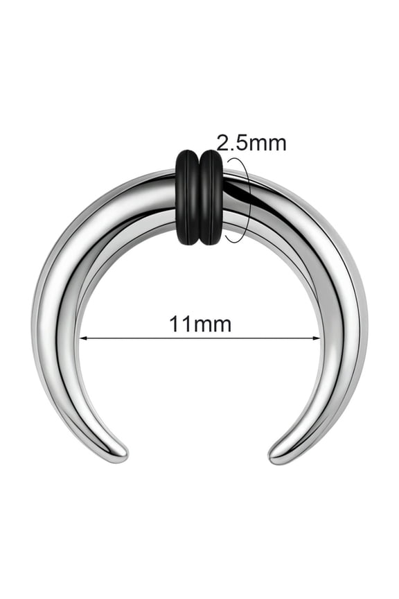 1 Pc Stainless Steel Septum Piercing Buffalo Horseshoes Nose Rings with O-Rings-2.5*11mm