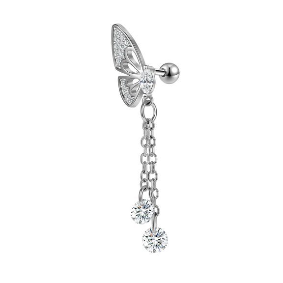 QQTDFG 1 Pc Stainless Steel Stud Earring CZ Opal Ear Stud Helix Tragus Piercing Jewelry-Style 7