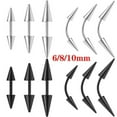 thumbnail image 1 of QQTDFG 1 Pc Surgical Steel Eyebrow Ring Spike Straight/Curved Barbell Eyebrow Piercing-Silver-Curved 1.2mmx6mm-3x6mm, 1 of 9