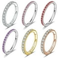 thumbnail image 1 of QQTDFG 1 Pc Surgical Steel Nose Ring Hoop Septum Piercing CZ Cartilage Earrings Jewelry-Rose gold-18G-6mm, 1 of 9