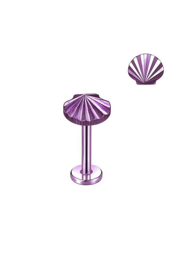 1 Pc Titanium Labret Lip Rings 16g Shell Labret Lip Helix Conch Piercing Jewelry-Rose red-8mm