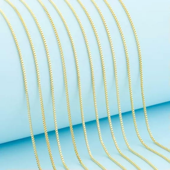 QQTDFG 10PCS 16-30Inch Fashion Jewelry 18K Gold Filled Necklaces Box Chains Pendants-20inches
