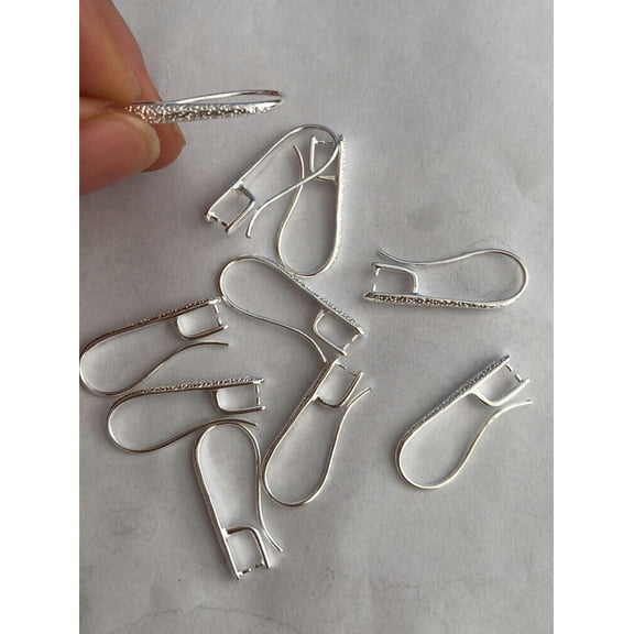 QQTDFG 10PCS DIY Making Jewelry Findings Silver Dangle Pinch Bail Ear Wire Hook-default