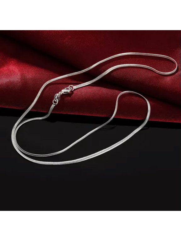 10PCS Wholesale 925Sterling Silver 2MM Flat Snake Chains Necklace 16"-30" LN026-20