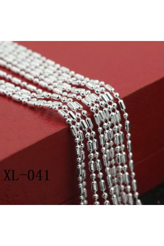 10pcs 925Sterling Silver Fashion Bamboo Beads Chains Necklace 1mm 16"-30"-16"