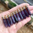 thumbnail image 1 of QQTDFG 10pcs Amethyst Stone Hexagon Point Pendant Chakra Reiki Healing Amulet Gift-default, 1 of 1