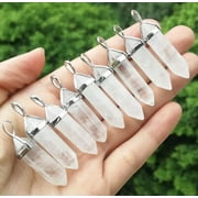 QQTDFG 10pcs Natural Clear Quartz Stone Pendants Crystal Natural Hexagon bead Chakra-default