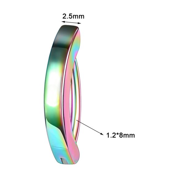 QQTDFG 14g/16g Stainless Steel Belly Ring Reverse Curved Clicker Navel Piercing Jewelry-Multicolor-8mm