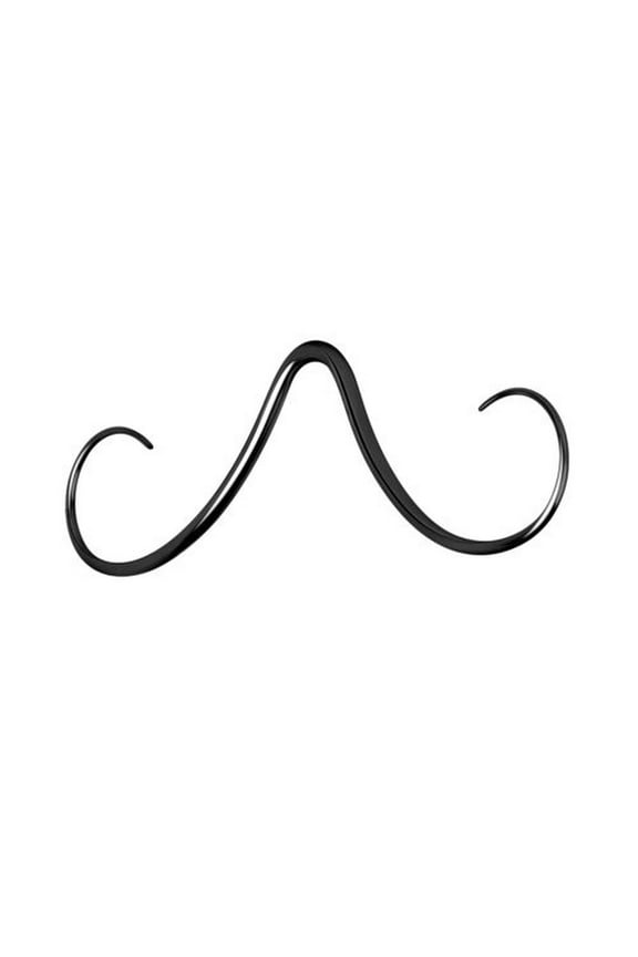 14g/16g Stainless Steel Mustache Nose Ring Curved Nose Septum Piercing Jewelry-Black-14g (1.6 mm)