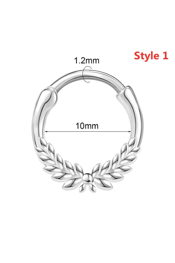 16G 10mm Nose Septum Rings CZ Zircon Hoop Nose Ring Copper Helix Tragus Piercing-Style 1