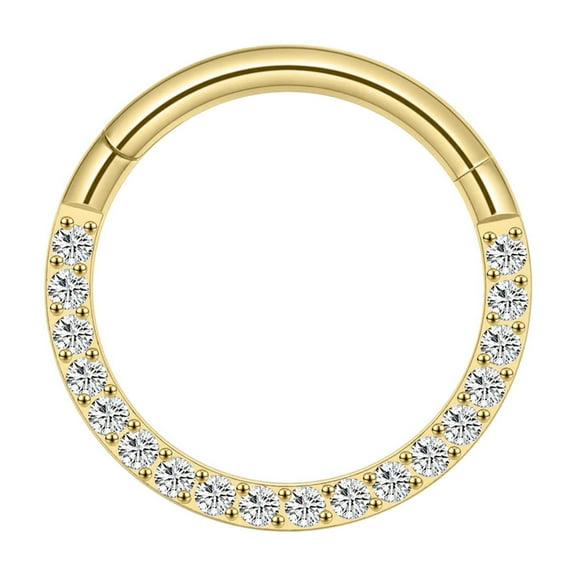 QQTDFG 16G/18G CZ Nose Rings Hoop Stainless Steel Helix Tragus Earrings Septum Piercing-Gold-16g 6mm