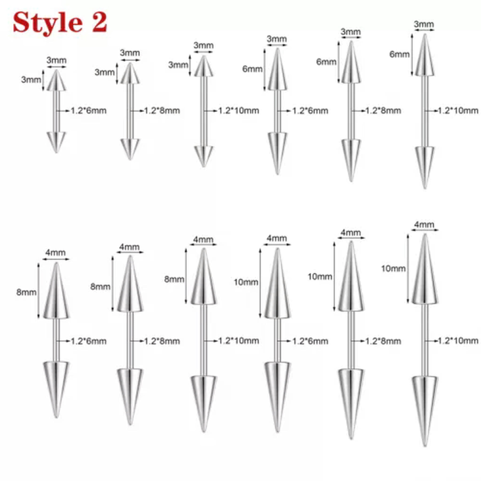 QQTDFG 16G 18G Stainless Steel Stud Earring Spike Helix Tragus
