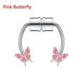 thumbnail image 1 of QQTDFG 16G Magnetic Clip on Nose Ring Stainless Steel Non Piercing Septum Rings Jewelry-Pink Butterfly, 1 of 9