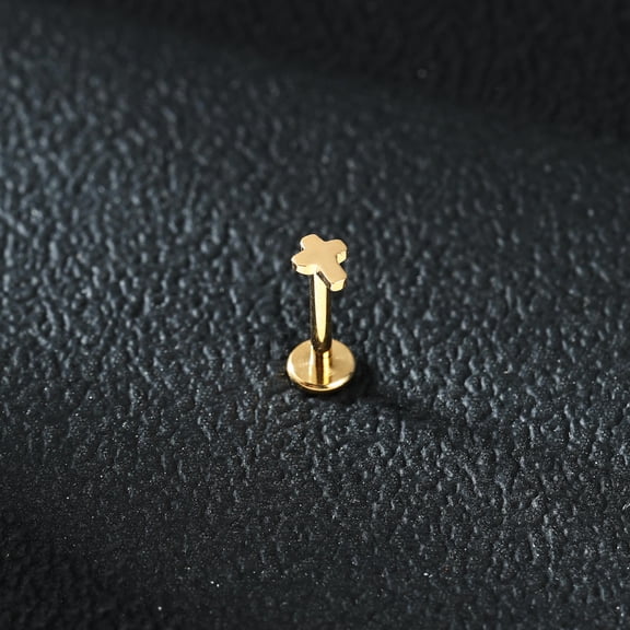 QQTDFG 16G Titanium Labret Lip Stud Star Heart Stud Earring Labret Lip Piercing Jewelry-Style 3-Gold