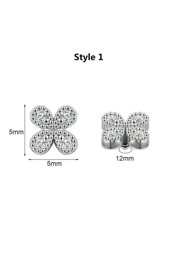 16g Stainless Steel Dermal Piercing Dermal Anchor Tops CZ Skin Piercing Jewelry-Style 1
