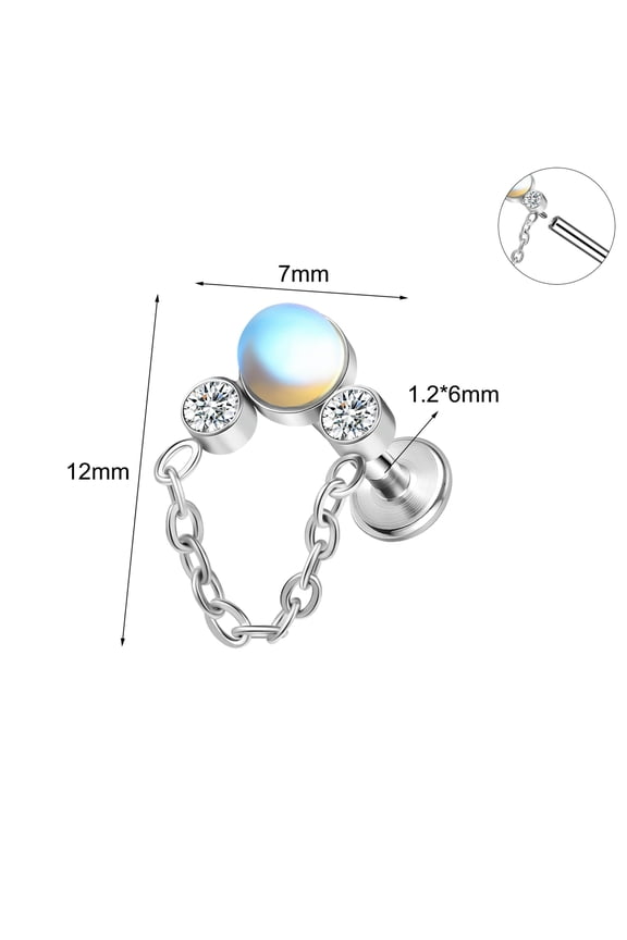 16g Stainless Steel Labret Lip Studs CZ Tragus Earrings Medusa Monroe Piercing-Style 9-5/16 INCH-8 MM