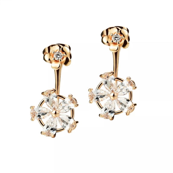 QQTDFG 18K Gold Plated Earring Drop AAA Cubic Zirconia Women's G263-default