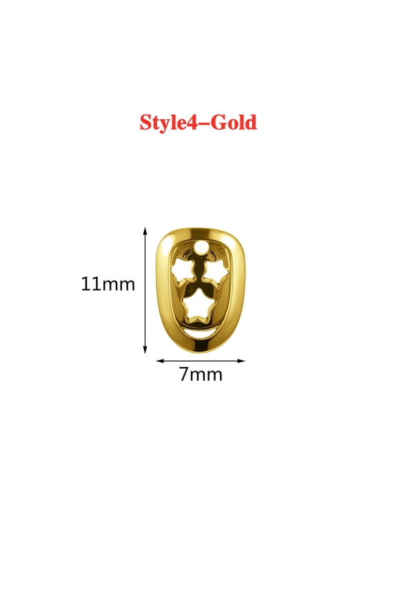 18K Plated Gold Grillz Mouth Teeth Top Tooth Single Grill Cap Teeth Accessories-Style4-Gold